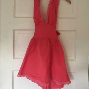Backless pink halter dress, worn once